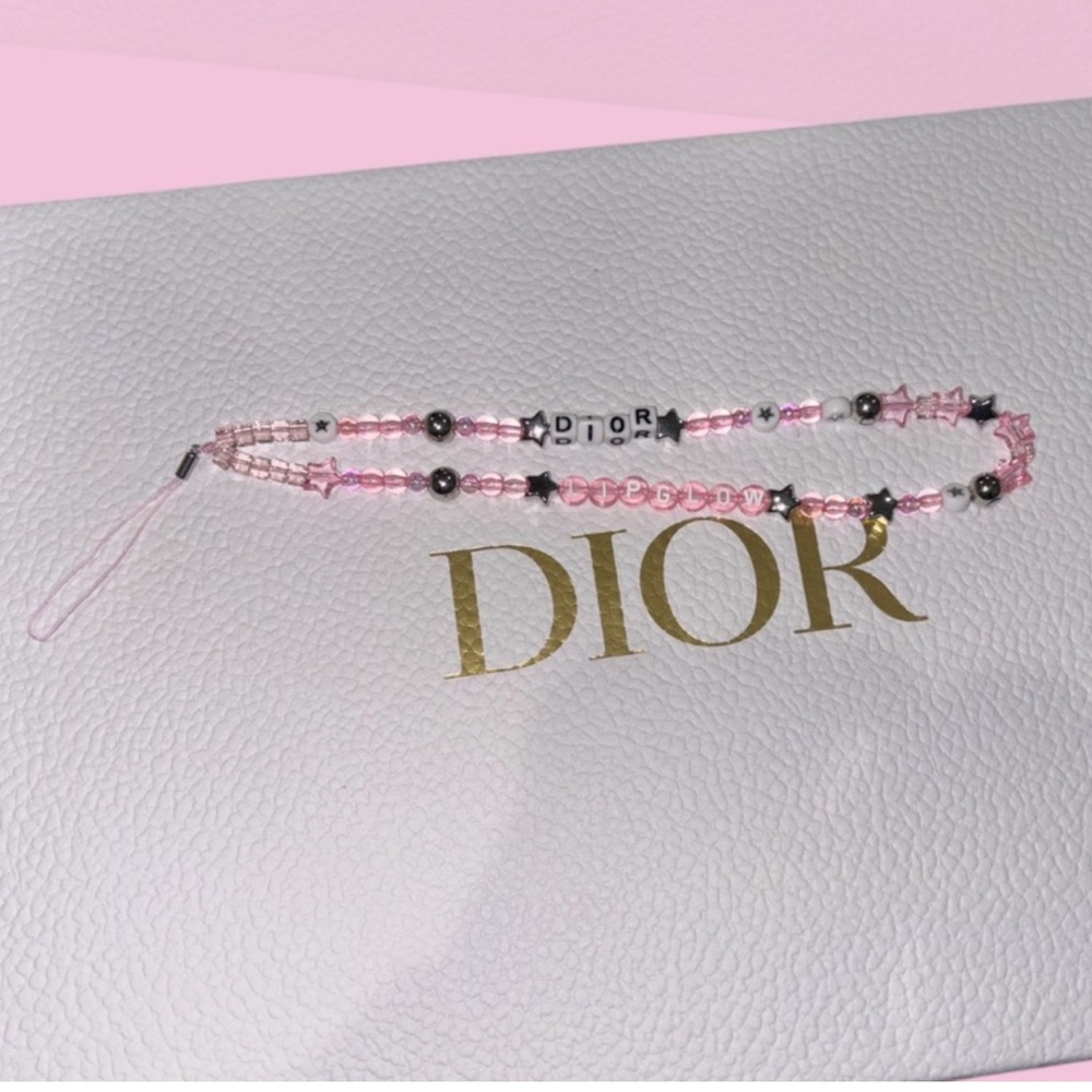 Dior Pink Beaded Phone Charm / Wristlet Strap - New in box - Dior beauty